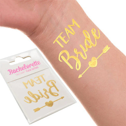 10pcs Hen Party Temporary Tattoo Set - Team Bride Stickers for Waterproof Wedding Decor