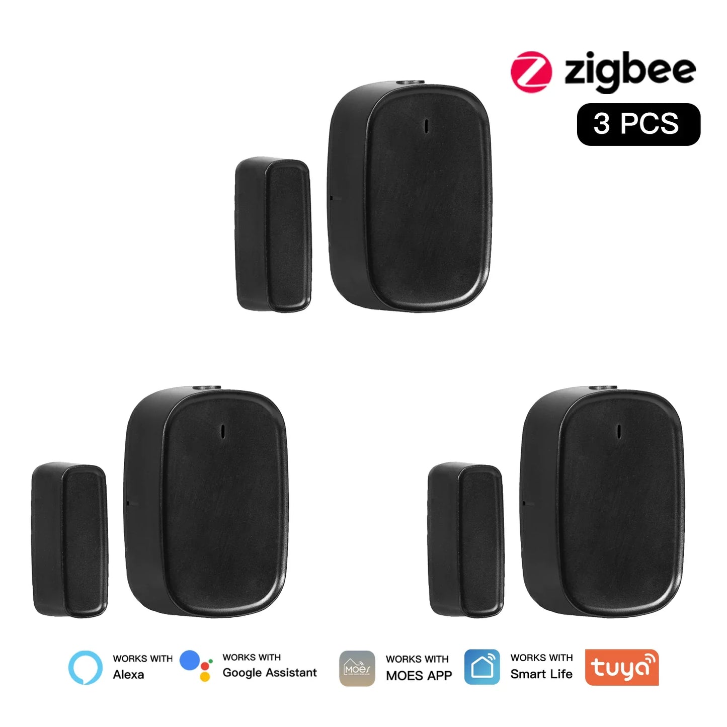 MOES Tuya ZigBee Smart Window & Door Sensor – Home Security Alarm with Remote Control via Smart Life App