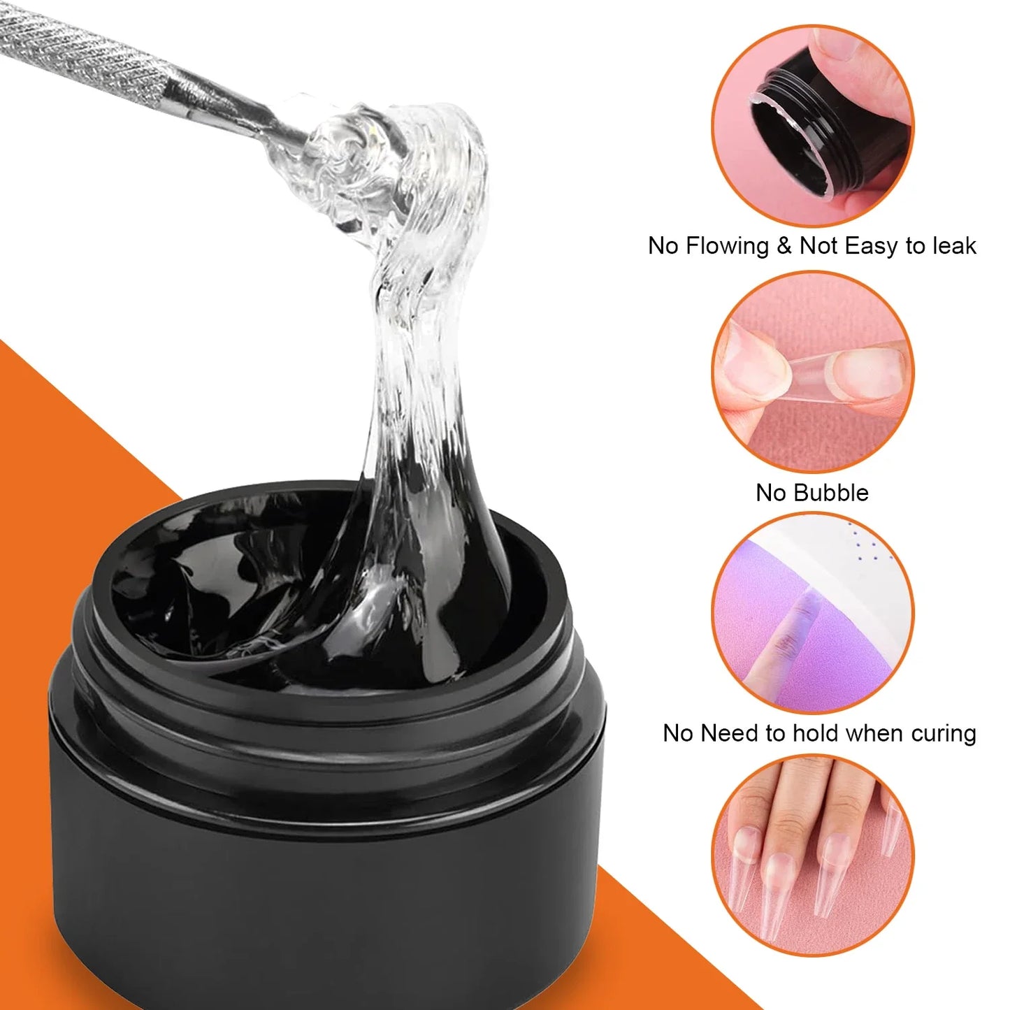 8g Multifunctional Solid Nail Tips Gel – Non-Stick Rhinestone Gel Glue for DIY Home Manicure