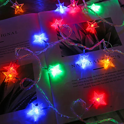 LED Star Fairy Lights - Outdoor String Garland Lights for Party, Wedding, Garden & Christmas Decor