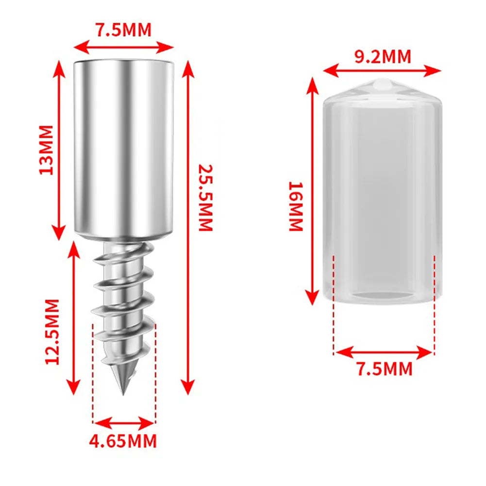 20pcs Self-Tapping Cabinet Screws: Laminate Support, Glass Studs, Nonslip Partition Nails - Ideal for Wooden Cabinets & Wardrobes