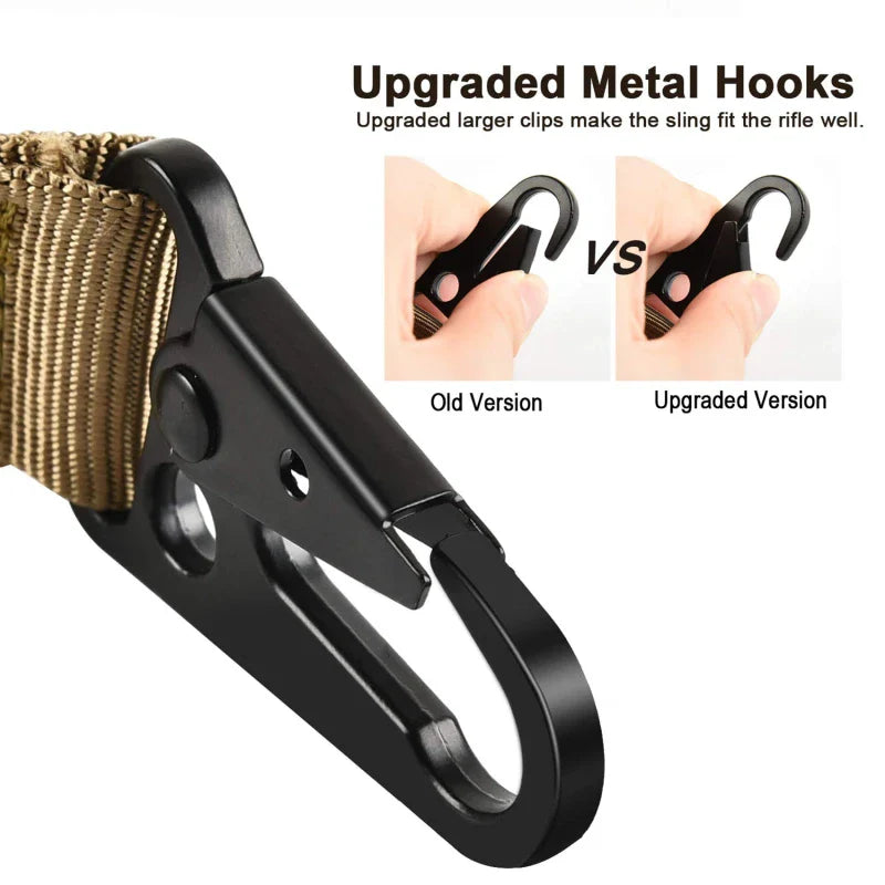 Two Points Rifle Sling with Length Adjuster | Traditional Sling with QD Metal Hook | Outdoor Tactical Sling Shoulder Straps
