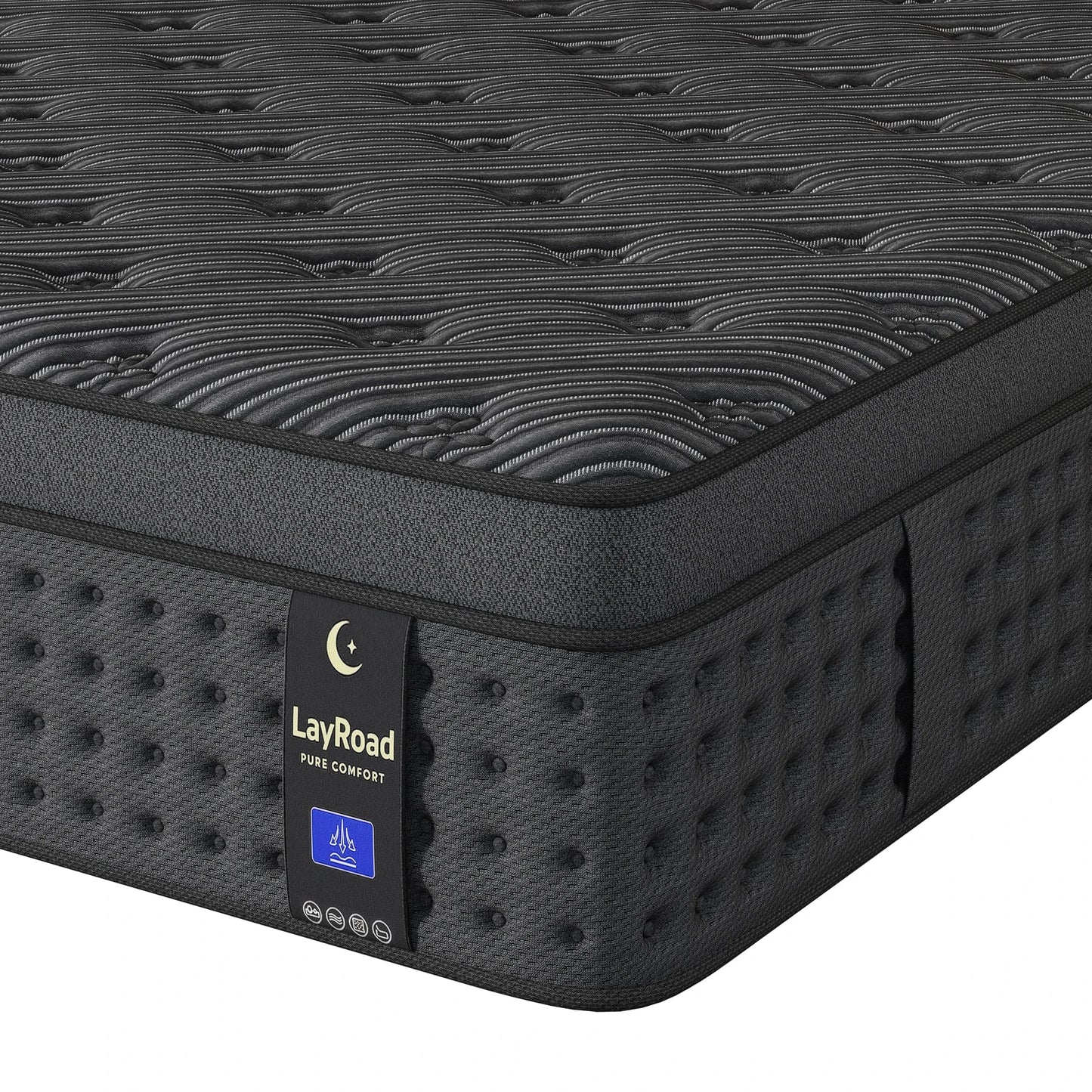 LayRoad Memory Foam Spring Mattress - Medium Firm Pressure Relief Mattress in a Box for Single, Double, Queen & King Beds
