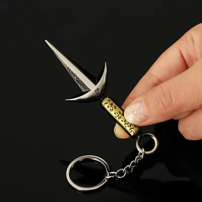 Naruto Minato Kunai Keychain – 9cm Metal Ninja Sword Samurai Katana Anime Weapon Model Accessories Gift for Fans