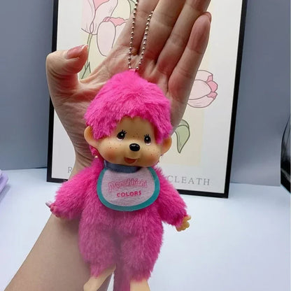 Anime Monchhichi Plush Pendant Doll – Cute Cartoon Character Standing Keychain Claw Machine Toy