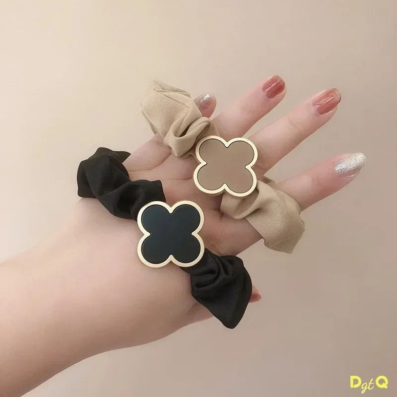 Cute French Ponytail Hair Rings - Warm Color Elastic Hair Ties for Stylish Hairstyles