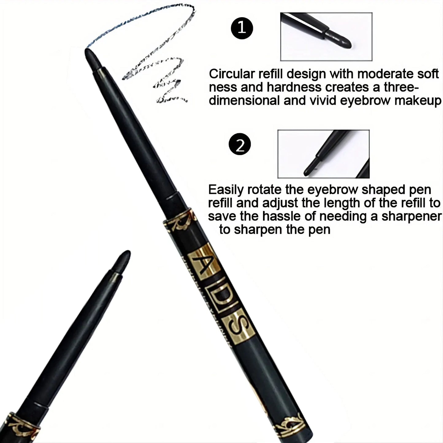 3PCS Waterproof & Sweat-Proof Black Eyeliner Pencils – Long-Lasting, Smudge-Proof with Easy Glide Formula for Bold Eye Makeup