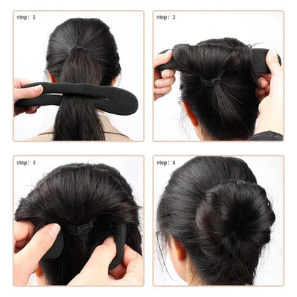 Plastic Loop Sponge Hair Styling Tool: Curly Hair Maker with Twist Donut Bun Curler - Hairstyle Accessories