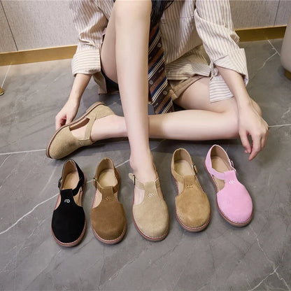 AIYUQI Women’s Retro Leather Sandals 2024 — Flat Sole Hollow Roman Style Summer Shoes