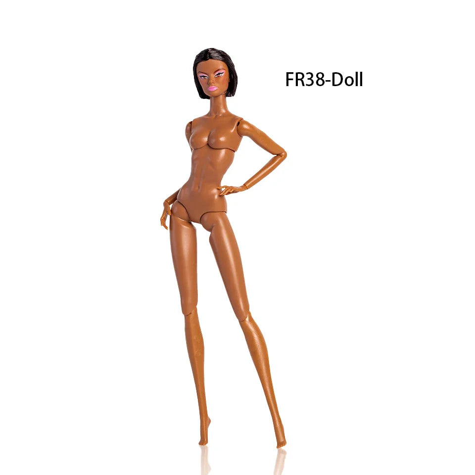 32cm European Supermodel Nude Doll – Original 1/6 Joint Figure with Multi-Color Skin and Exquisite Makeup, Full Series Collectible Toy