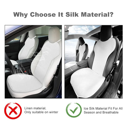 Tesla Model 3 Highland 2024 Ice Silk Car Seat Cushion – Breathable All-Season Seat Cover & Back Seat Protector Interior Accessory