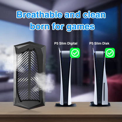 PS5 Slim Vertical Stand Base – Non-Slip Console Support with Built-in Cooling Vents for PlayStation 5 Slim