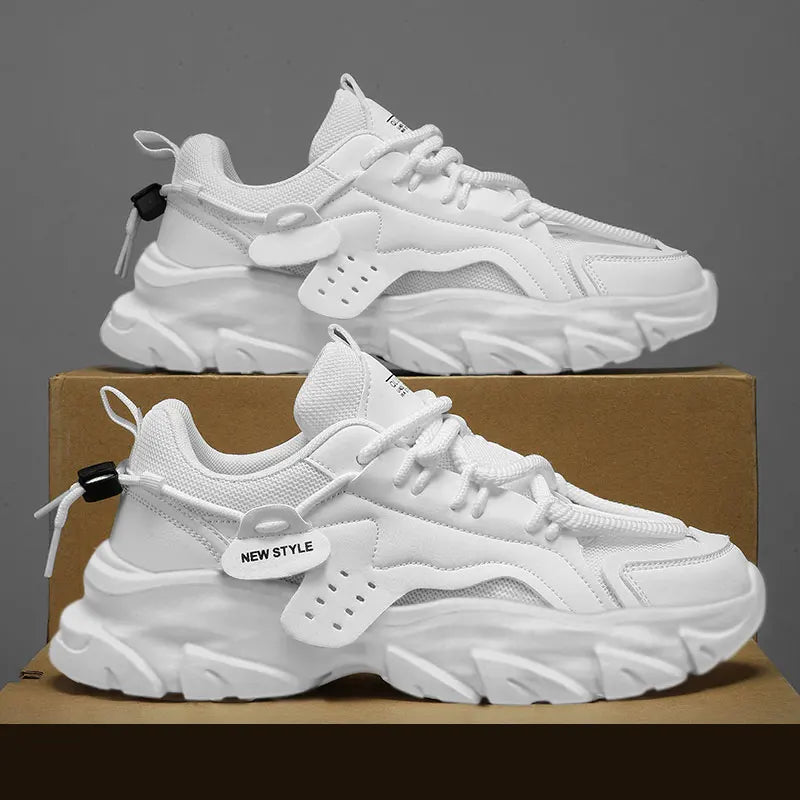 Men's Breathable Casual Sneakers - Thick Soled Soft Soles Tennis Shoes for Outdoor Running & Comfort