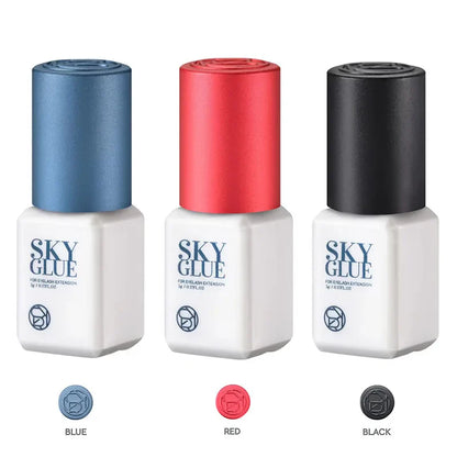SKY Eyelash Extension Glue 5ml – Original S+ Black, Red, Blue, and Transparent Caps for False Lashes