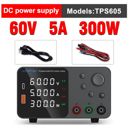 Lab Bench Switching Power Supply – Adjustable 30V 10A, 60V 5A, 120V Digital Voltage Stabilizer for Laboratory