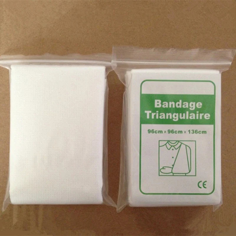 Outdoor Emergency Survival Triangular Bandage — Self-Rescue Hemostatic Non-Woven First Aid 96x96x136cm