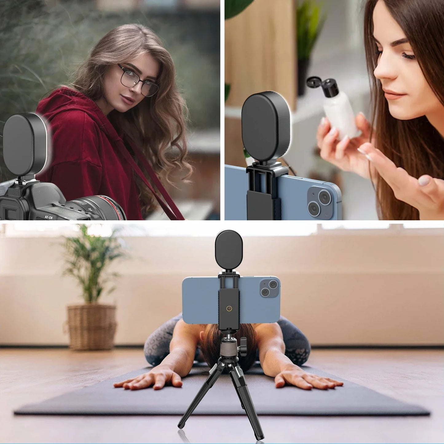 WEYLLAN Mini LED Camera Light – Portable Rechargeable Selfie Light with Cold Shoe Mount & 3 Adjustable Modes