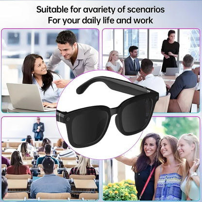 AI Smart Camera Glasses — Polarized Sunglasses with HD1080P Video Recording, WiFi, Bluetooth Calls for Men and Women