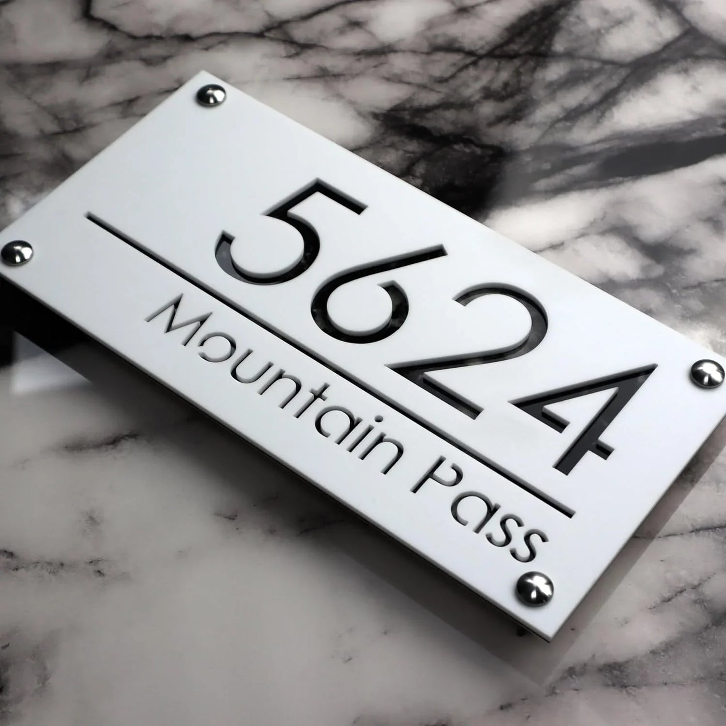 Personalized Large House Numbers Sign – Modern 3D Laser-Cut Acrylic Residential Street Number Plate