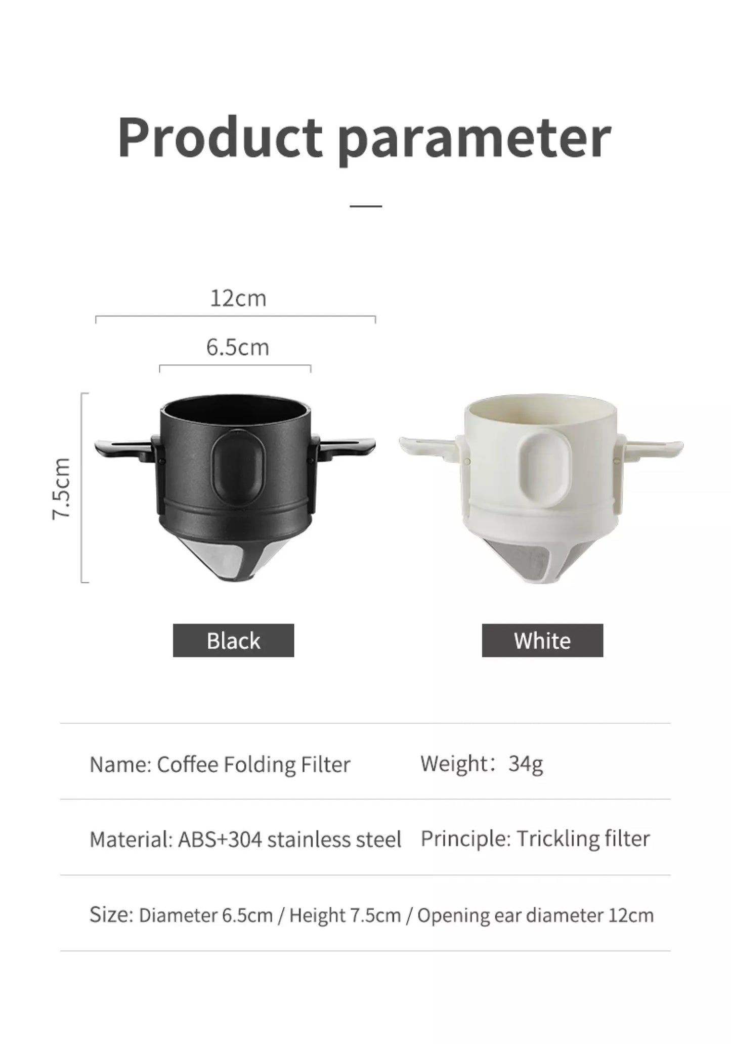 304 Stainless Steel Portable Coffee Filter – Reusable Drip Coffee Tea Holder Mug Set with Coffee Pot & Dripper