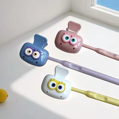 3PCS Cute Eye-Shaped Toothbrush Holders - Colorful Travel Toothbrush Covers with Dust-Proof Protection