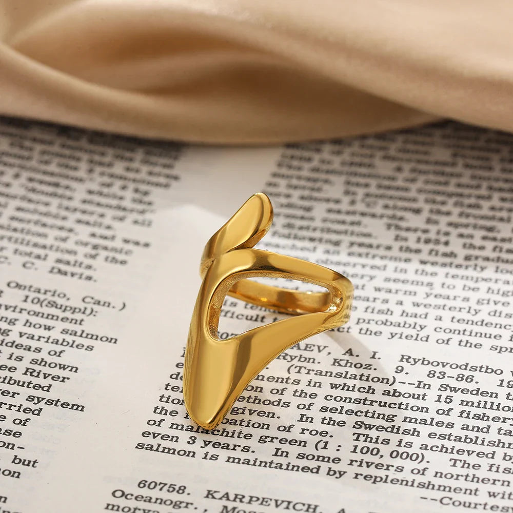 Vintage Stainless Steel Chunky Ring – Punk Irregular Adjustable Open Ring for Women, Wedding Jewelry Gift