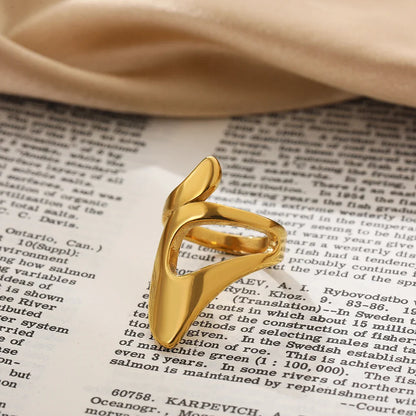 Vintage Stainless Steel Chunky Ring – Punk Irregular Adjustable Open Ring for Women, Wedding Jewelry Gift