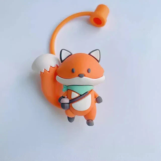 Cute Cartoon Bear Silicone Straw Covers – Dust Plug Cap for 7-8mm Large Caliber Drinking Cups