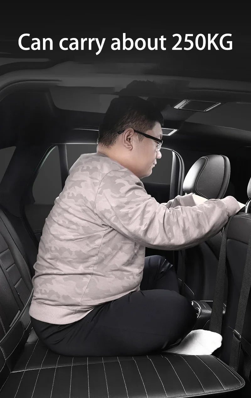 Foldable Car Travel Bed for Rear Seat – Wear-Resistant PU Sleeping Pad Mattress for SUV & Sedan Trips