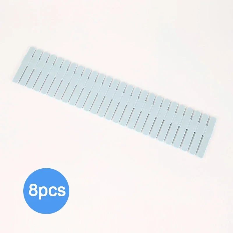4/8PCS Adjustable Drawer Dividers – Durable Storage Organizer for Socks, Underwear & Clothes, Closet & Cabinet Partition System