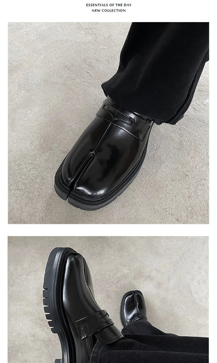 CHMURY Tabi Loafers — Men & Women Split Toe Casual Shoes, Thick Sole Patent Leather 2024