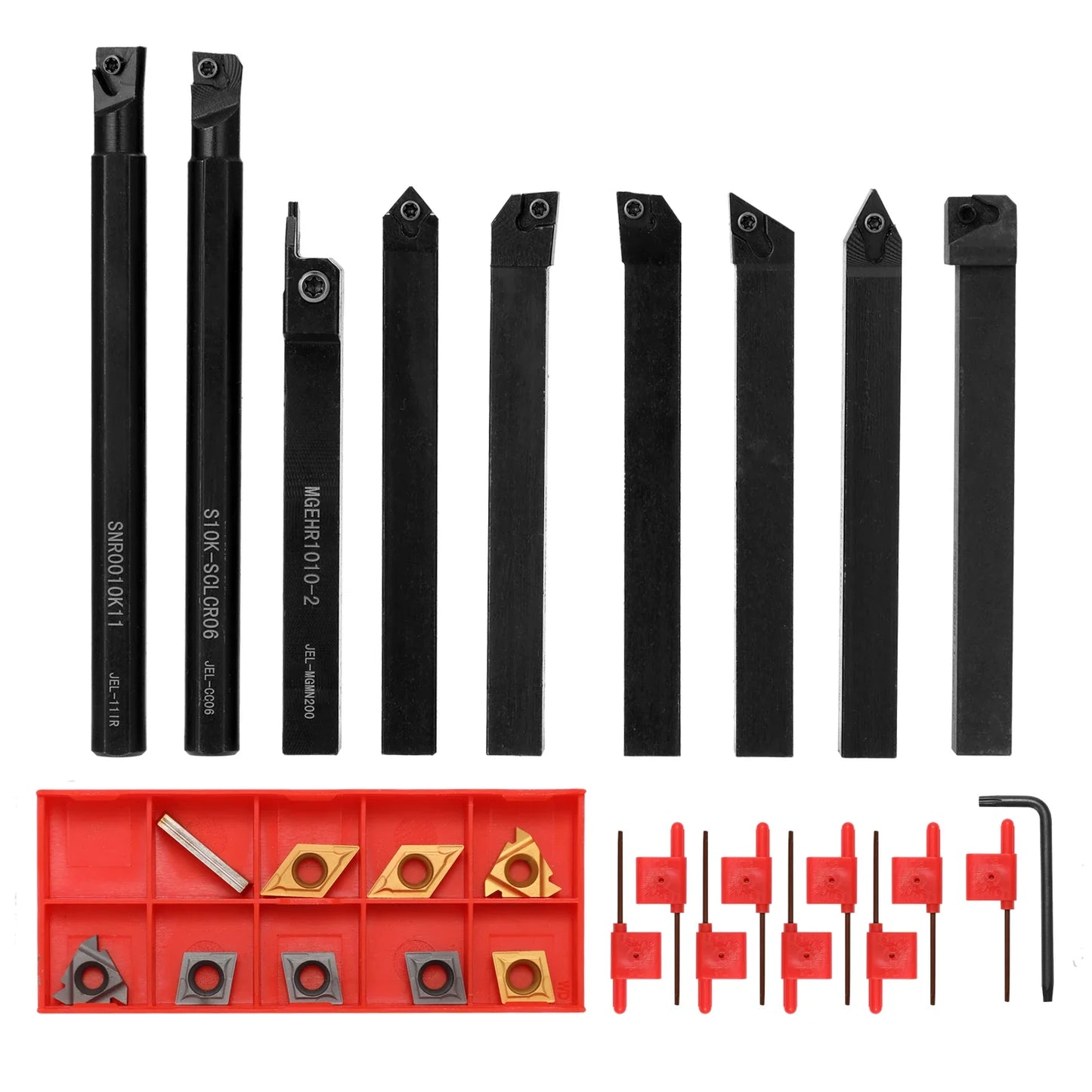8-16mm Lathe Turning Tool Holder — Boring Bar & CNC Metal Cutter Rod with Shank and Inserts