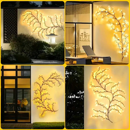 96-LED Solar Willow Vine String Lights – Waterproof Outdoor Fairy Lights with 8 Modes for Garden & Balcony