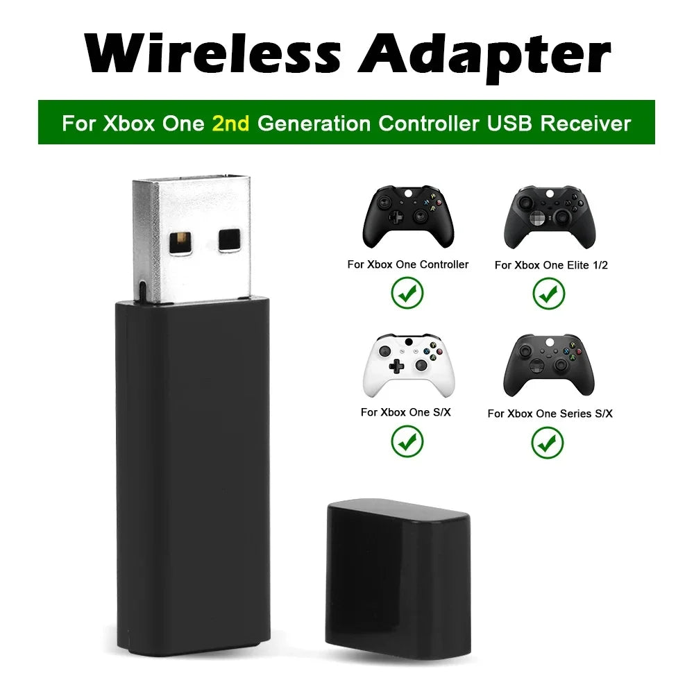 USB Wireless Adapter for Xbox One S/X/Elite & Windows PC – 1st & 2nd Gen Controller Receiver