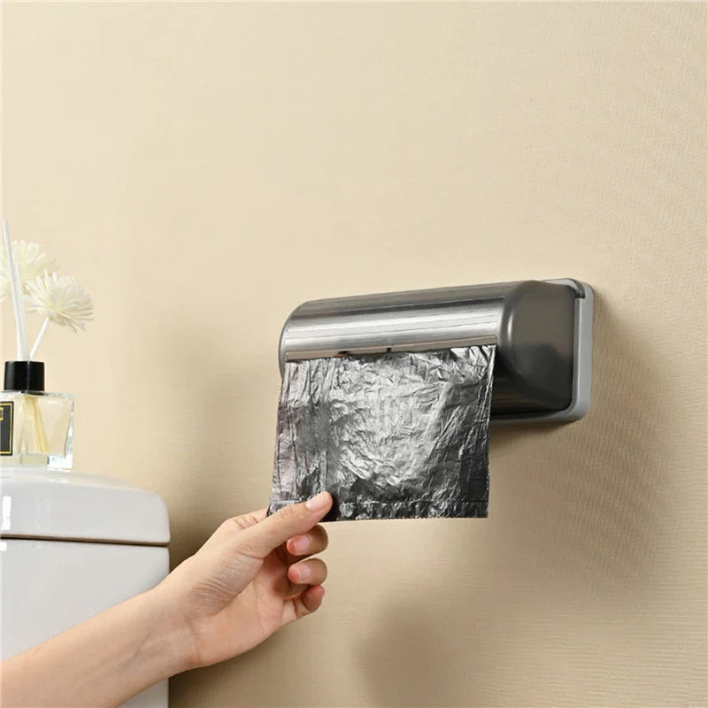 Wall-Mounted Trash Bag Storage Box – Plastic Garbage Bag Dispenser for Kitchen, Bathroom, and Home Organization