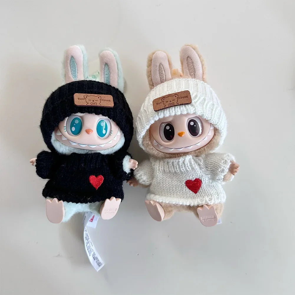 17cm Labubu Doll Clothes — Fashion Hoodies with Color Matching | Doll Accessories & Stylish Outfit