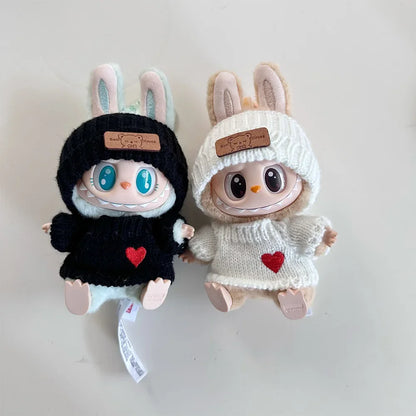 17cm Labubu Doll Clothes — Fashion Hoodies with Color Matching | Doll Accessories & Stylish Outfit