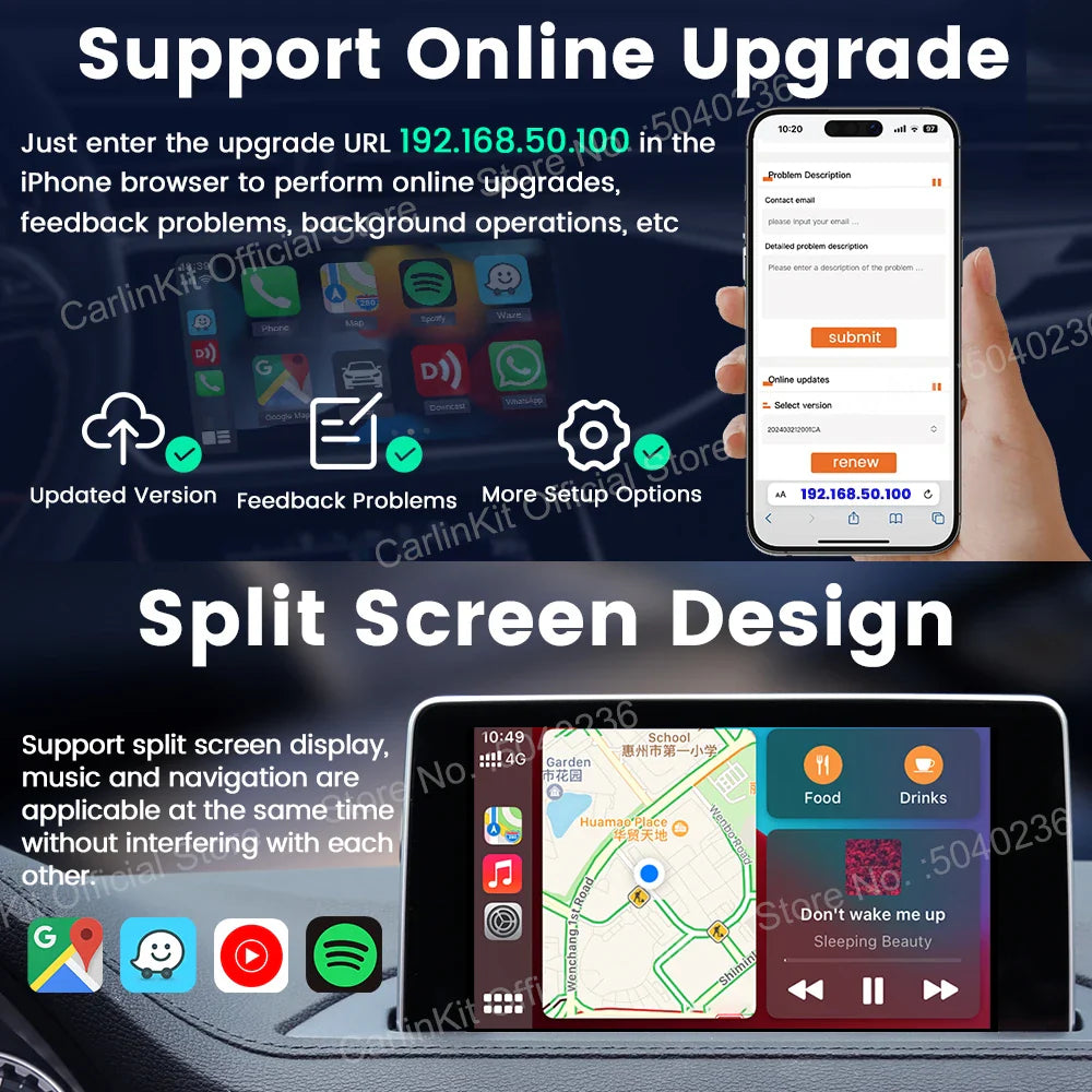 CarlinKit 5.0 Mini 5 Pro — Wireless CarPlay & Android Auto USB Dongle with WiFi & Bluetooth