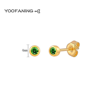 925 Sterling Silver Ear Needle Earrings – Simple Circular Gold & Silver Studs for Women Jewelry (Multiple Sizes)