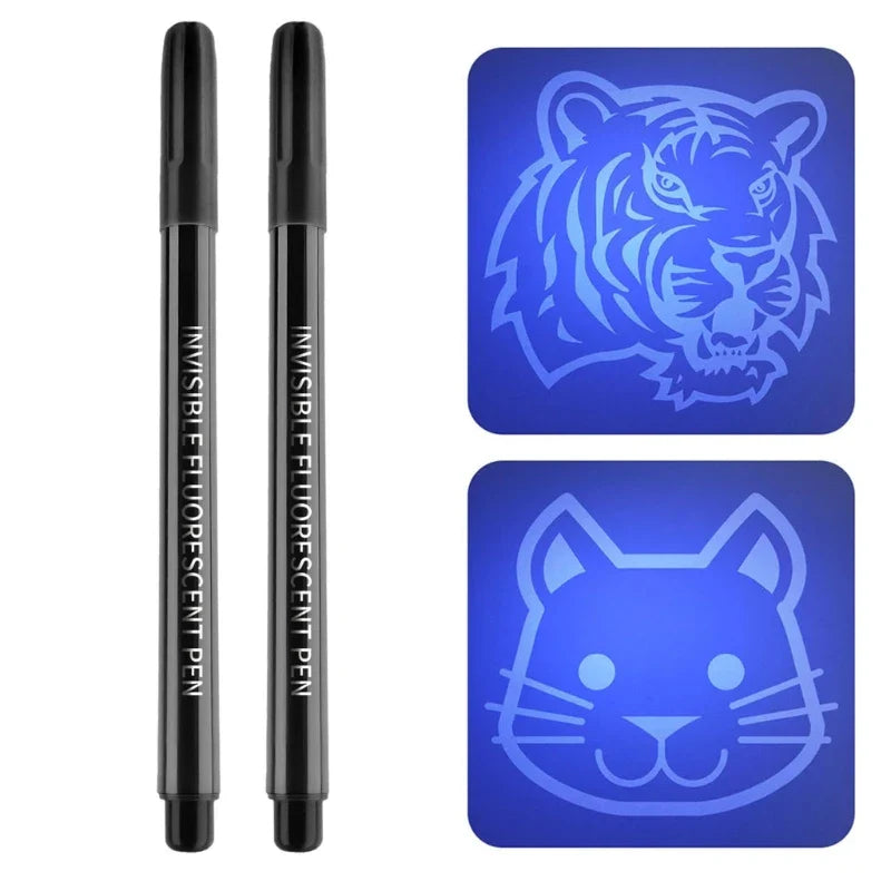 Upgraded Invisible Ink Spy Pen — UV Light Magic Marker for Secret Messages (UV Light Not Included)