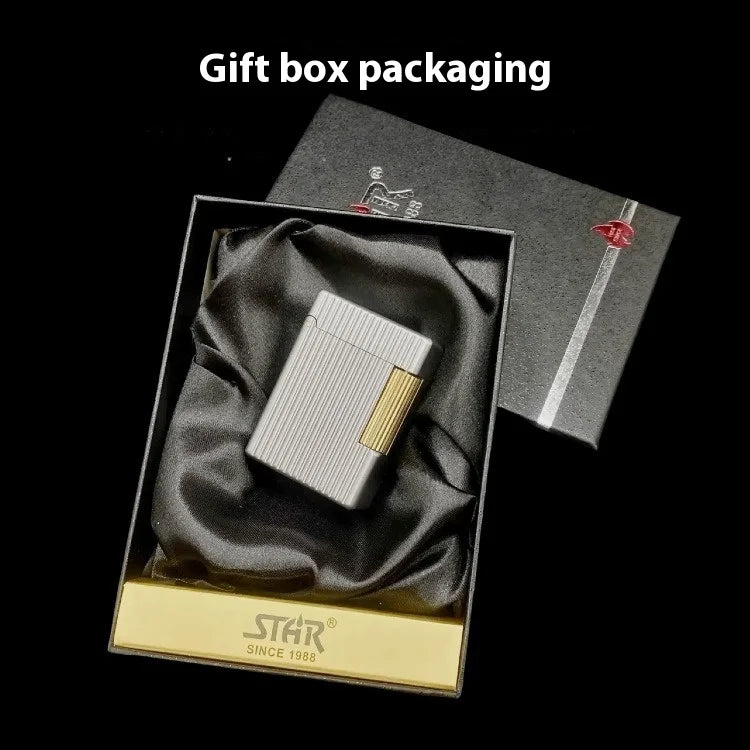 ST30 Vertical Pearl Chrome Oil Lighter – Stylish Side-Sliding Classic Metal Cigarette Lighter, Men’s Gift Accessory