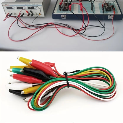 1Set/10PCS Alligator Clips – Double-Ended Crocodile Clips for Electrical DIY Test Leads, 46CM Jumper Wire Test Clips