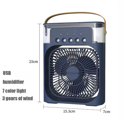 3-in-1 Mini Air Cooler Fan – Portable Household Air Conditioner with LED Night Light, Humidifier, and Adjustable Air for Home & Office