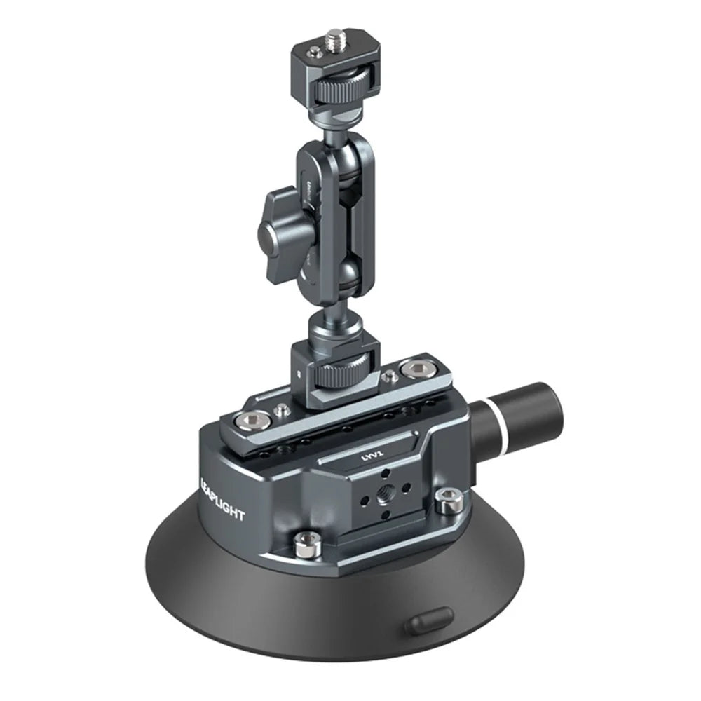 Hand Pump Suction Cup Camera Mount – 360° Adjustable Holder with NATO Clamp for GoPro, Insta360, DSLR & Action Cameras (1/4" & 3/8")