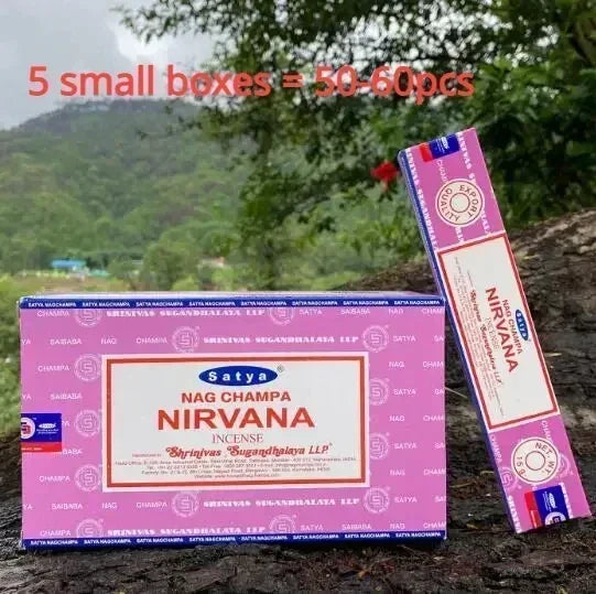 5BOX NAG Champa Indian Incense Set – Satya Handmade Sticks with 6 Aromatic Scents for Home & Meditation
