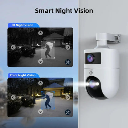 4K PTZ IP Outdoor Security Camera – Waterproof Dual Lens, 5G WiFi, Auto Tracking & Baby Monitor