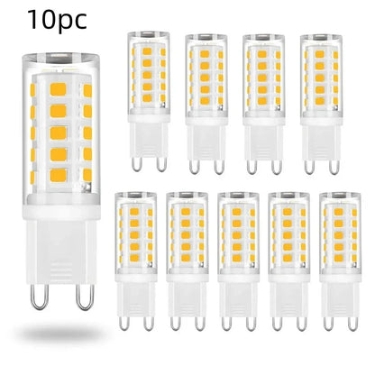 10 Pcs Brightest G9 LED Lamp - AC220V 5W Ceramic SMD2835 LED Bulb, Warm/Cool White Spotlight, Halogen Light Replacement