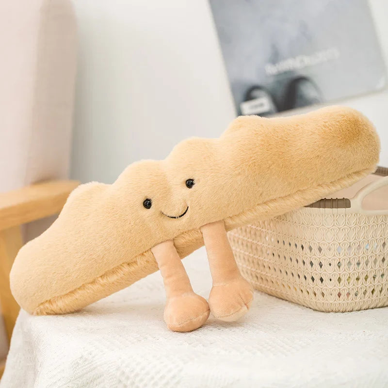 New Cartoon Egg Stuffed Toy – Breakfast Bread & Toast Plush Doll, Fun Pillow for Baby Comfort & Xmas Gifts