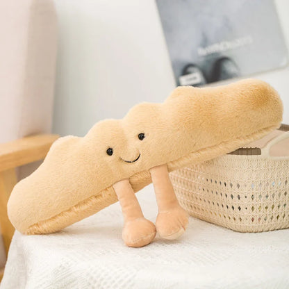 New Cartoon Egg Stuffed Toy – Breakfast Bread & Toast Plush Doll, Fun Pillow for Baby Comfort & Xmas Gifts