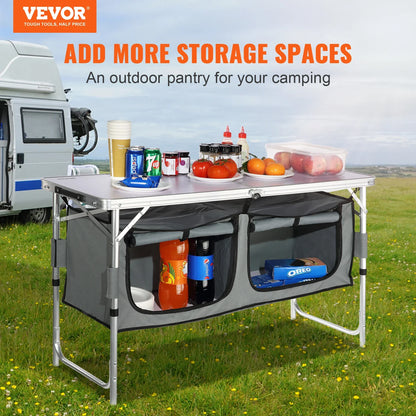 VEVOR Folding Camping Kitchen Table – Quick Set-Up MDF Table for Outdoor Picnic, BBQ, RV & Travel